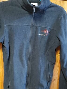 Columbia Black Fleece Jacket with Red Logo